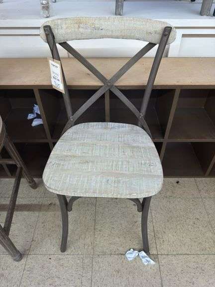 Iron And wood X- back chair Greyson image