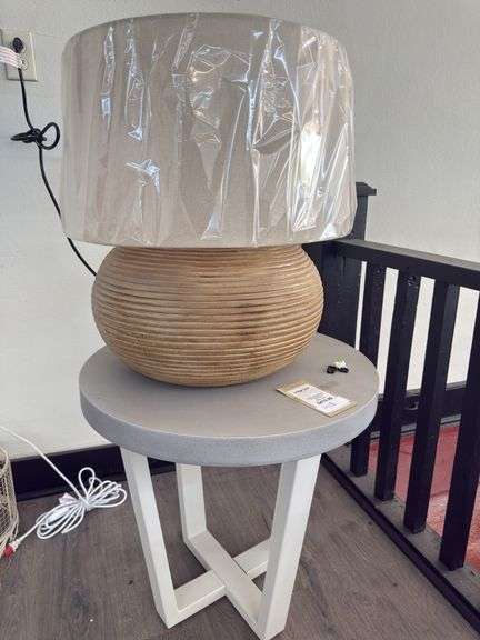 South Beach End Table 24x24x23 With/ designer lamp!