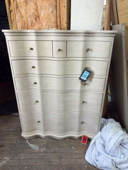 Meredith tall dresser 46x22x60 off white finish image