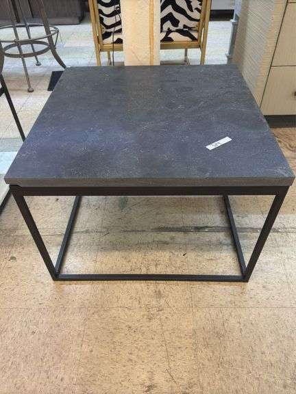 Black stone end table image