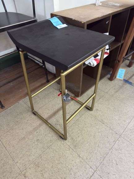 Givens wood seat mtl.frame14x16x25 brown/gold