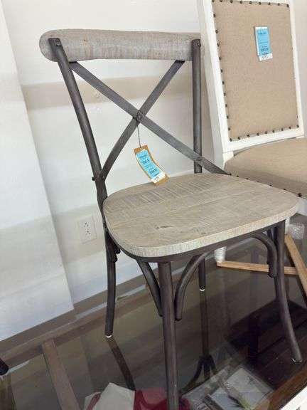 Dining arm chair gunmetal finish