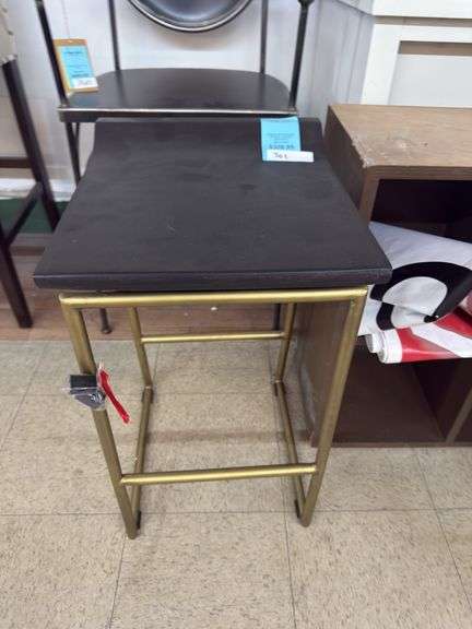 Givens wood seat mtl.frame14x16x25 brown/gold image