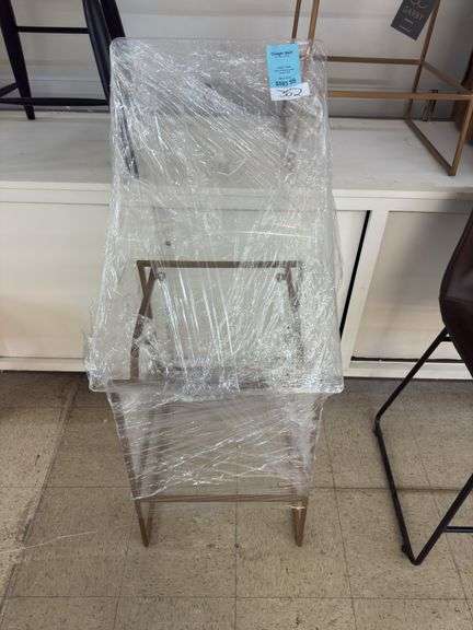 Pair of Gabby Home Clear King bar stool /gold image