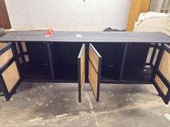 Black dresser with light brown mesh - Approx 6ft Wide
