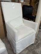 2 white Margaret dining chairs