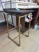 Givens wood seat mtl.frame14x16x25 brown/gold