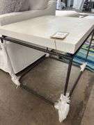 Galen End Table White/Rustic Oak