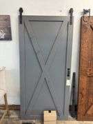 STD grey standard barn boor w/ handle grey