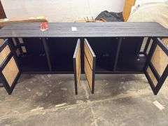 Black dresser with light brown mesh - Approx 6ft Wide