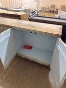 Nans quilted sideboard 72x18x25x36.5 pine/aqua finish