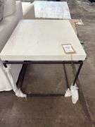 Galen End Table White/Rustic Oak