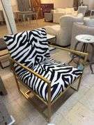 Zebra print arm chair