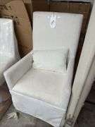 2 white Margaret dining chairs