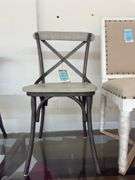Dining arm chair gunmetal finish