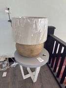 South Beach End Table 24x24x23 With/ designer lamp!