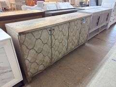 Nans quilted sideboard 72x18x25x36.5 pine/aqua finish