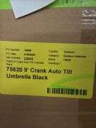 Summer Classics 9ft Crank Auto Tilt Black Umbrella