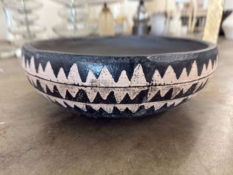 Ceramic Heavy Bowl - Black / Tan