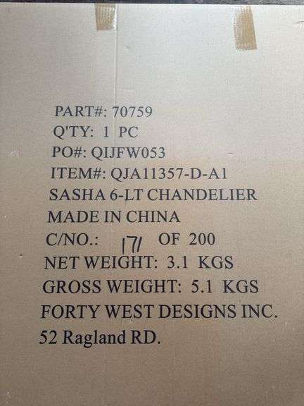 Sasha 6-Lt chandelier