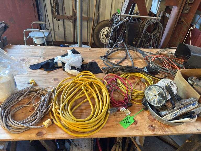 Lot of Extension Cords - Table Not Included image