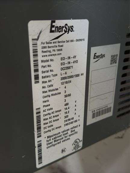 EnForcer IMPAQ - EI3-IN-4Y - 2000/2000/1500 AH Forklift Charger