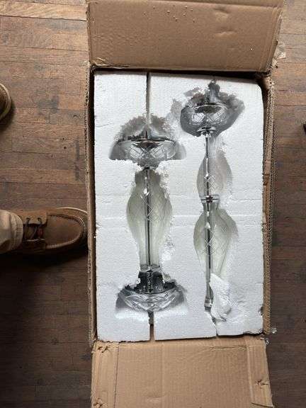 2/ silver glass lamp 57x36x31.5