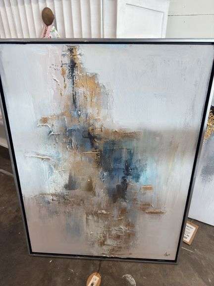 Abstract Oil - Blue/Gold 24x32 image