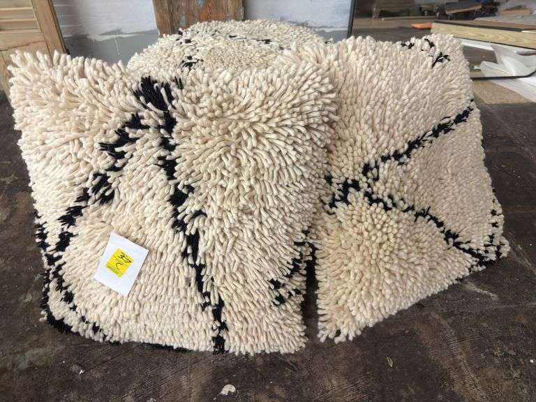 Shaggy Pillows & Ottoman image