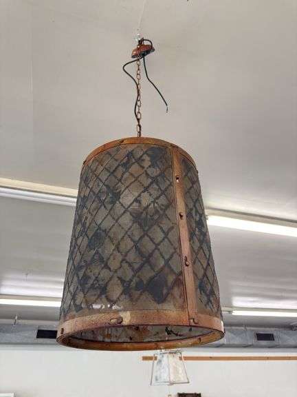 Metal Vintage Looking Light - 19.5 High x 15 Diameter