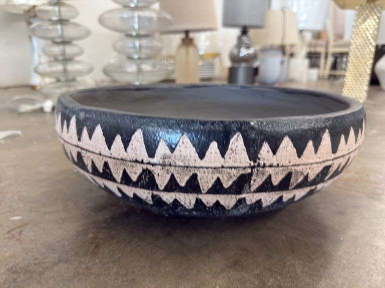 Ceramic Heavy Bowl - Black / Tan image