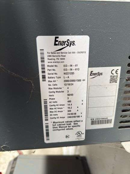 EnForcer IMPAQ - EI3-IN-4Y - 2000/2000/1500 AH Forklift Charger