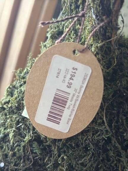 30in Bunny w/ Burlap & Mossy Twig