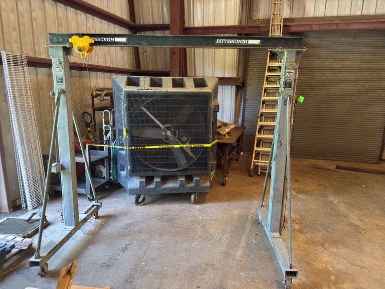 Pittsburgh 1 Ton Telescoping Gantry Crane - OZ Lifting Trolley - 99 - 148in Tall image