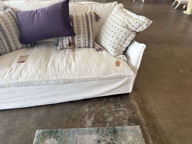 Siesta Key Sofa 90x36x39 Super Salt Fabric w/ Throw Pillows