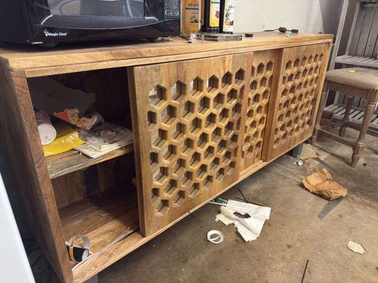 Honey Comb Mirror Front Server/Buffet