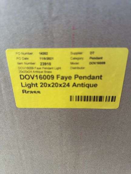 Faye pendant light 24x24x31 antique brass