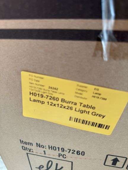 2/ burrs table lamp 12x12x26 light grey