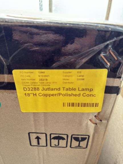 Jutland table lamp18”H copper/polished conc image