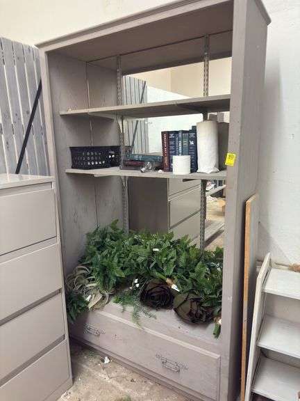 82 x 50in Mirror Backed What Not Cabinet