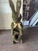 30in Bunny w/ Burlap & Mossy Twig