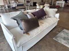 Siesta Key Sofa 90x36x39 Super Salt Fabric w/ Throw Pillows