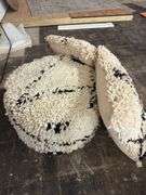 Shaggy Pillows & Ottoman