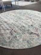 7ft 10in Round Anastasia Silver/Plum Rug