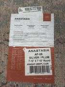 7ft 10in Round Anastasia Silver/Plum Rug