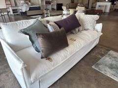 Siesta Key Sofa 90x36x39 Super Salt Fabric w/ Throw Pillows