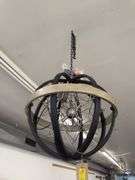 Polaris 8 Light Pendant 24inDx25inH Bronze/Wood
