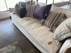 Siesta Key Sofa 90x36x39 Super Salt Fabric w/ Throw Pillows