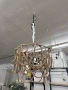 Macon 4 Light Pendant 26x21 Aged Pewter/Nat Rope