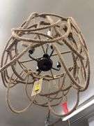 Macon 4 Light Pendant 26x21 Aged Pewter/Nat Rope